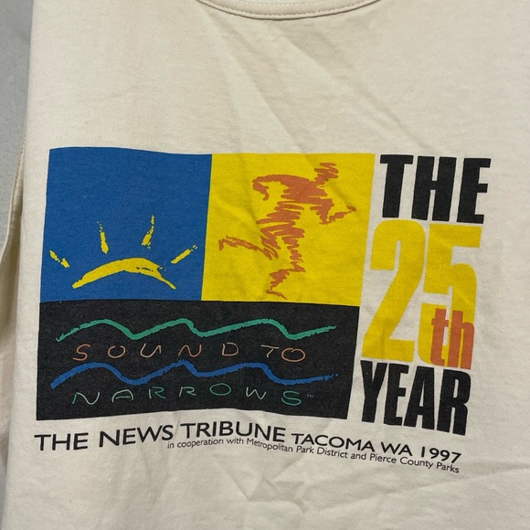 VTG 1997 Oneita white Power-T graphic tank 25th year Sound to Narrows race sz XL - Picture 2 of 10